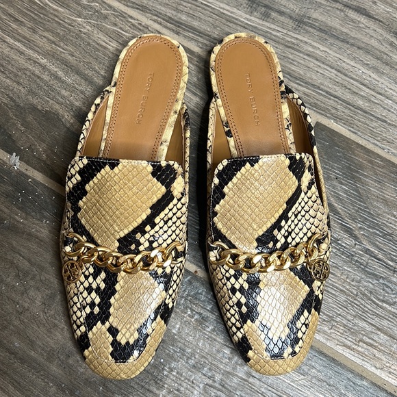 Tory Burch Leather Snake Python Embossed Mule 7.5 - Picture 6 of 9